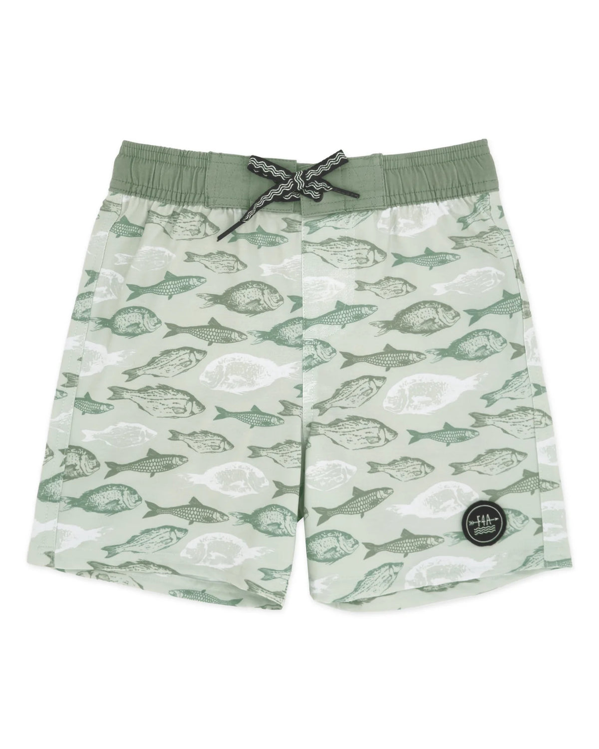 Feather 4 Arrow Classic Boardshort- Sage-Neutral Fish Print