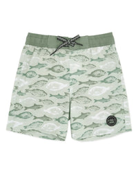 Feather 4 Arrow Classic Boardshort- Sage-Neutral Fish Print