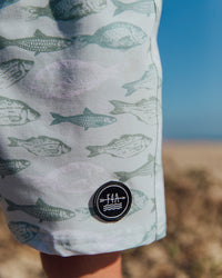Feather 4 Arrow Classic Boardshort- Sage-Neutral Fish Print