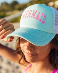 Feather 4 Arrow Trucker Hat - Mermaid- Seaglass