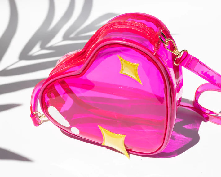 Bewaltz jelly heart bag- Hot Pink