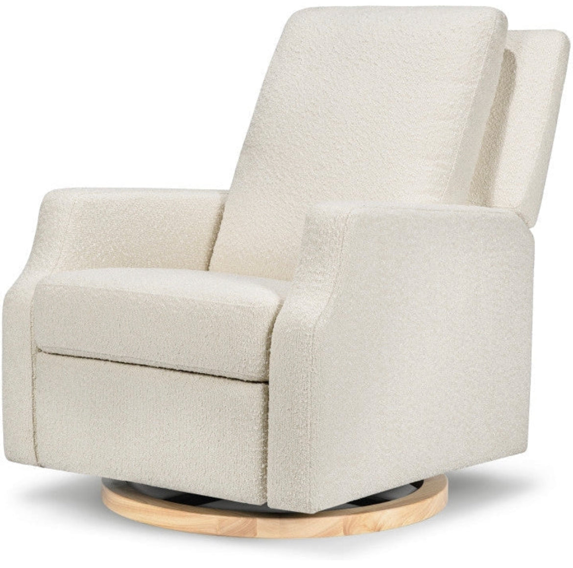 **IN STOCK**Namesake Crewe Nursery Glider Recliner- Ivory Boucle on a wood base