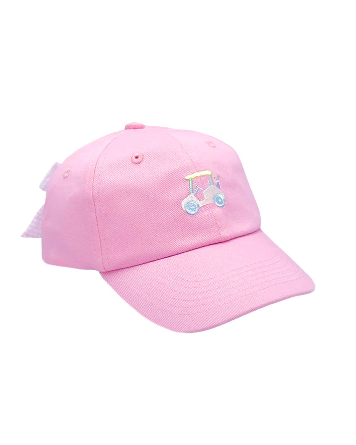 Bits and Bows Pink Golf Cart Baseball Hat