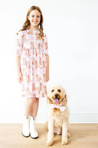 Mila & Rose Goldendoodle 3/4 Sleeve Pocket Twirl Dress