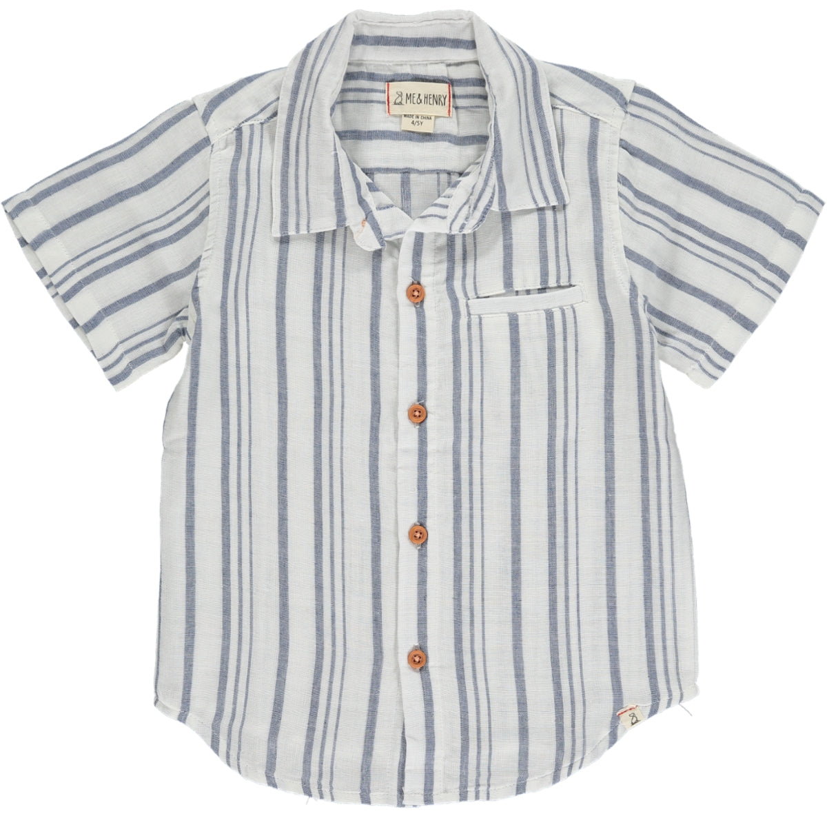 Me & Henry Newport Blue/White Stripes Woven Shirt