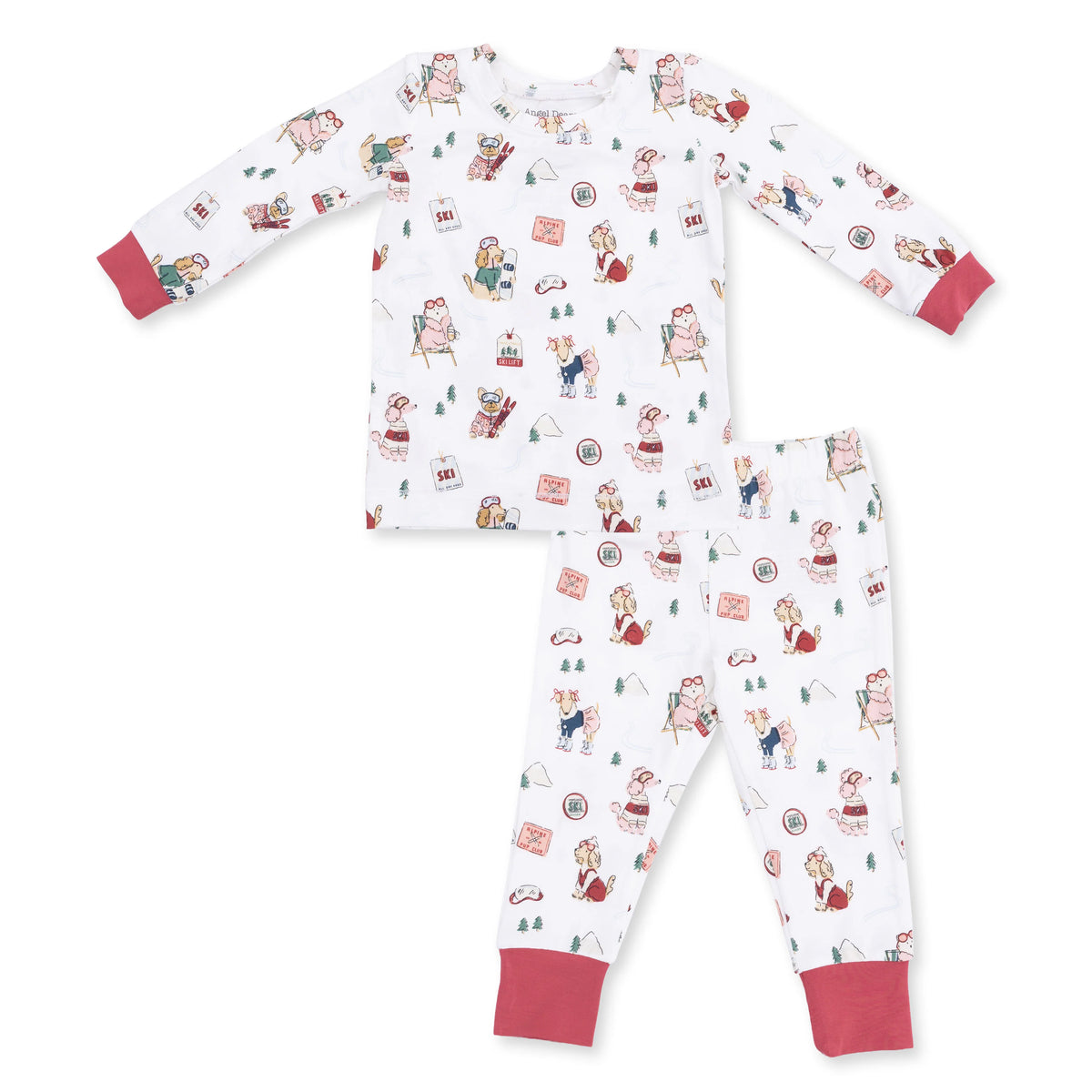 Angel Dear Long Sleeve Loungewear Set Winter Sports Dogs