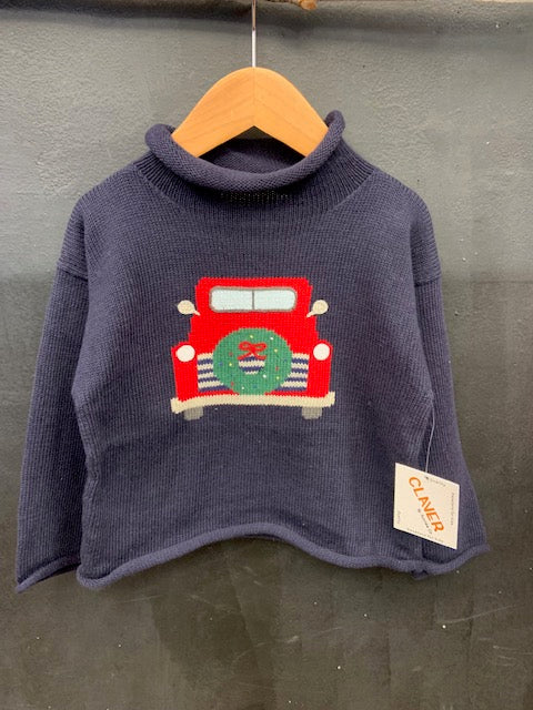 Claver Christmas Truck Sweater