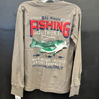 Wes and Willy Big Mouth Fishing Shirt - Grey