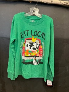 Wes and Willy Eat Local Long Sleeve Shirt - Green