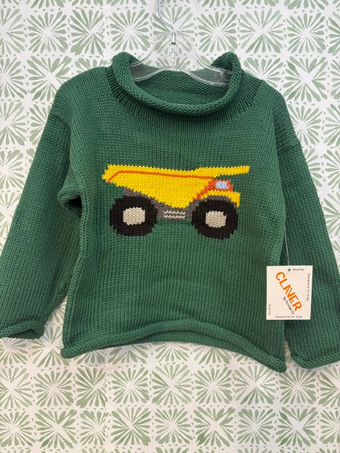 Claver Big Dump Truck Roll Neck Sweater