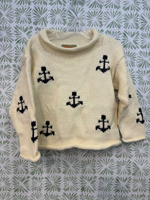 Claver Anchors All-Over Roll Neck Sweater