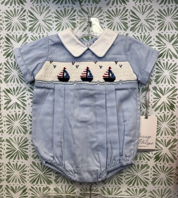 Carriage Boutique Smocked Boats Baby Boy Summer Bubble