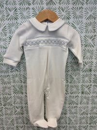 Baby Club Chic English Knot Smocked Collared Footie