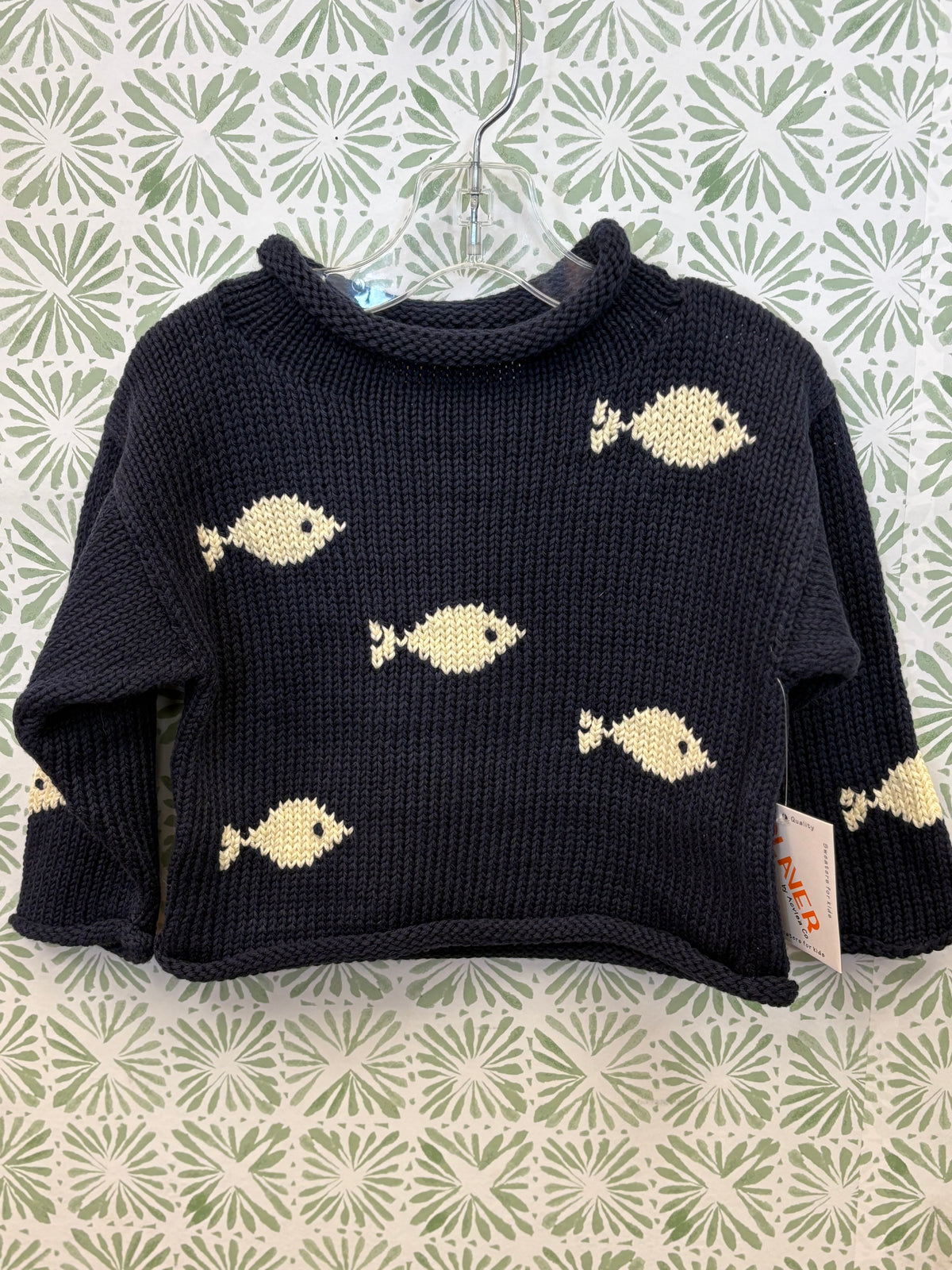 Claver Navy Roll Neck Sweater