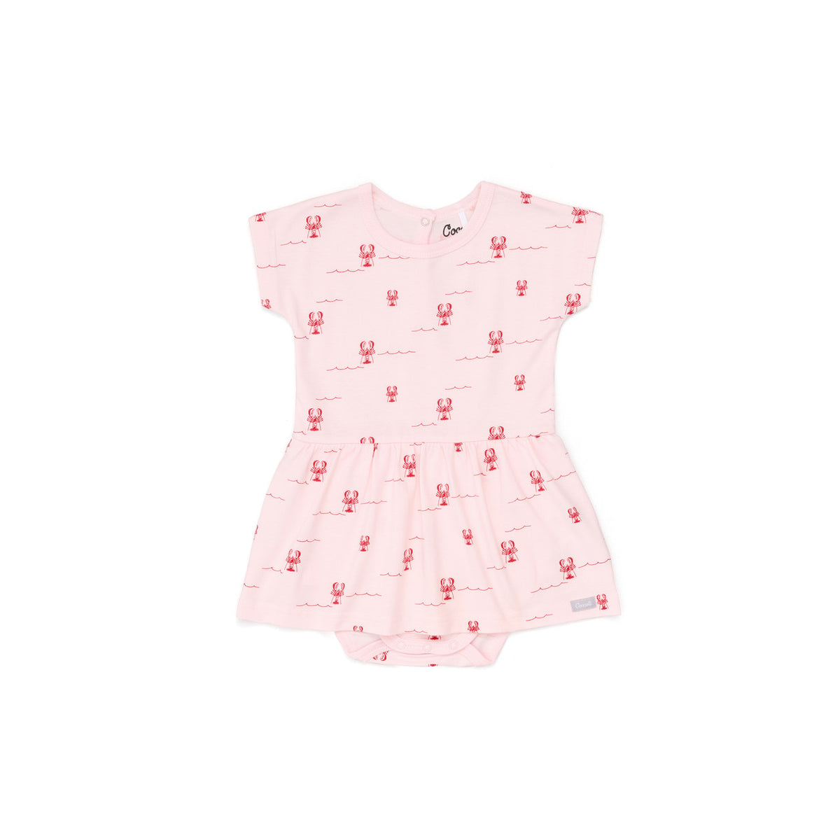 Coccoli Infant Girl Modal Romper-Lobsters on Pink
