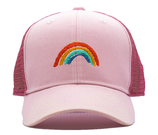 Harding Lane Kids Rainbow Trucker Hat-Light Pink
