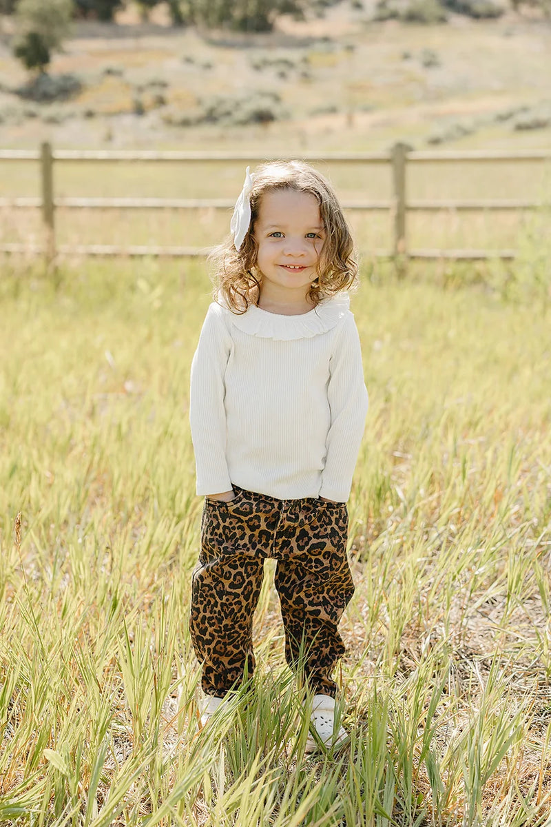 Mebie Baby Cheetah Barrel Jeans