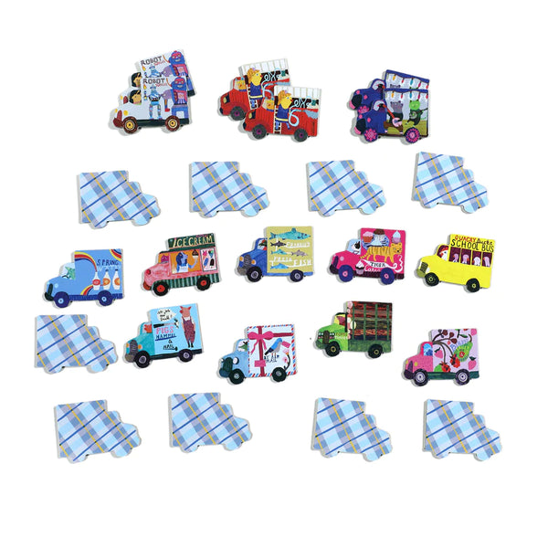 eeboo Memory & Matching Game Trucks and a Bus