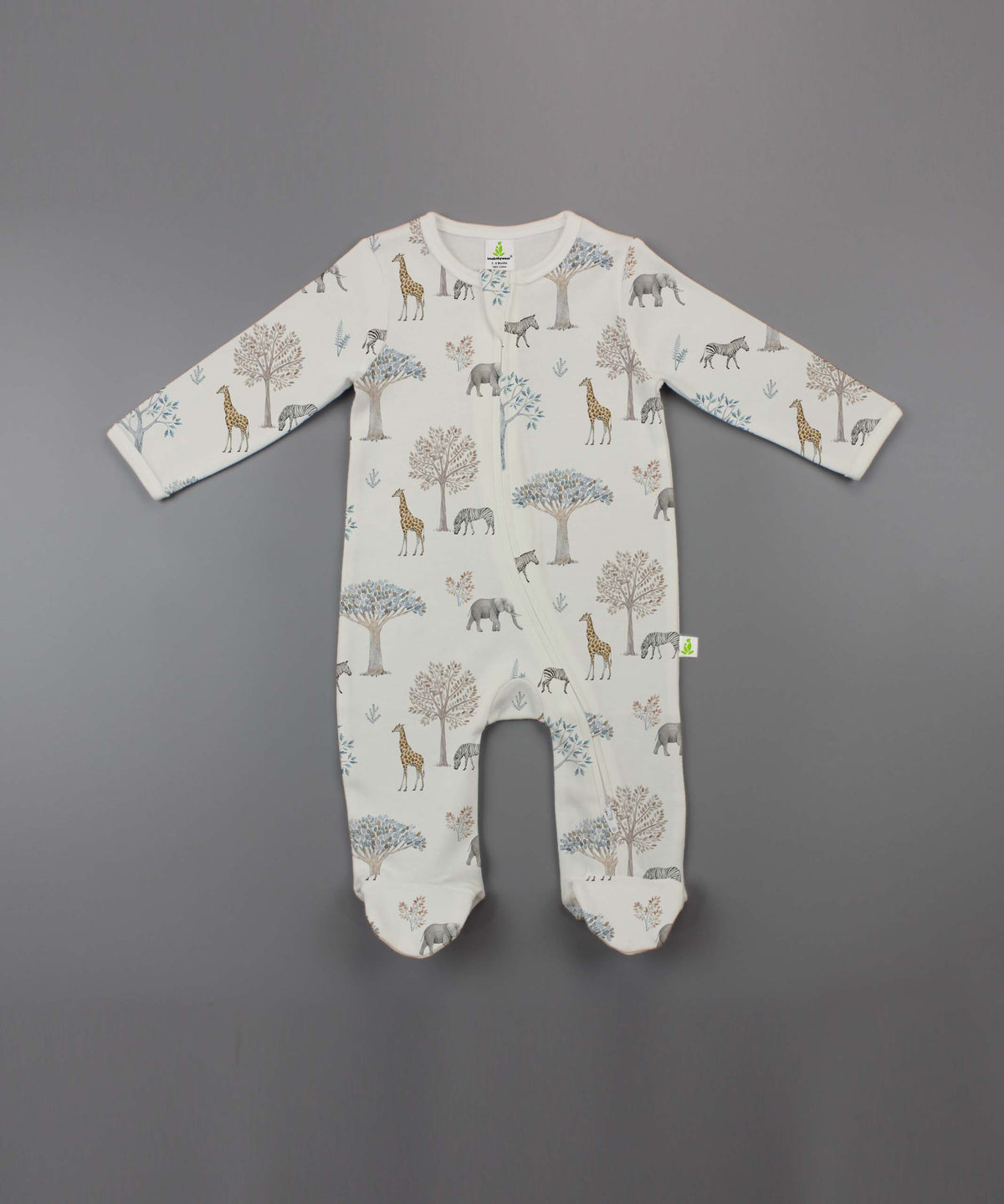 Imababywear Forest Friends Long Sleeve Forest Friends Long Sleeve Zipsuit with Feet