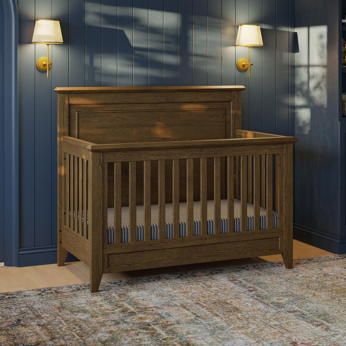 Monogram by Namesake Barrow Rustic 4-in-1  Convertible Flat Top Crib