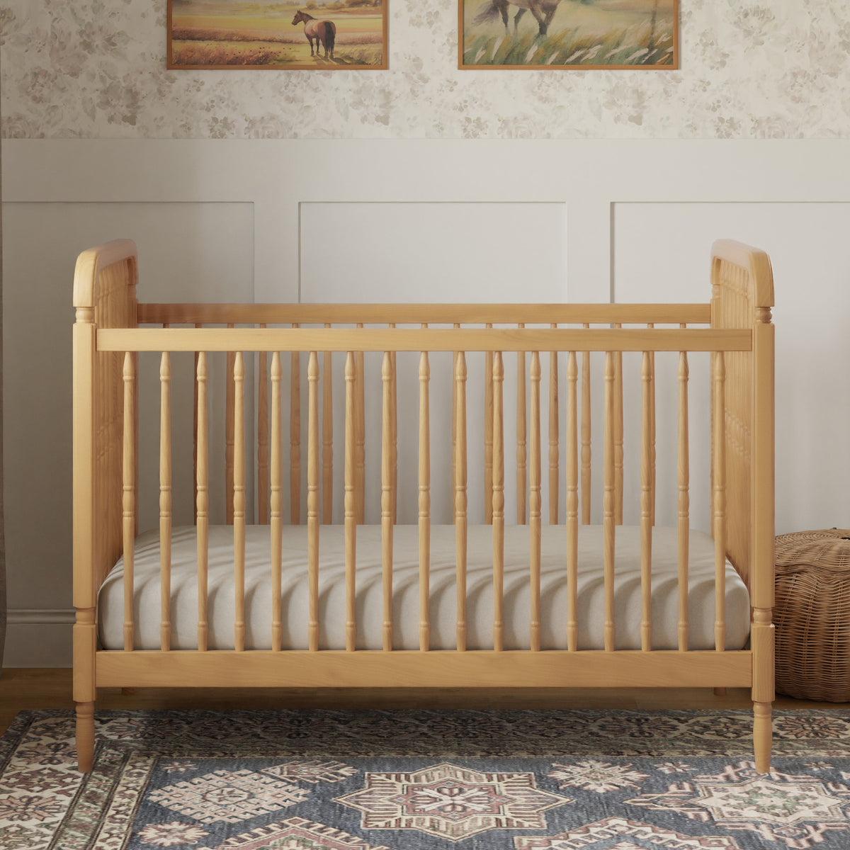 Namesake Liberty 3-in-1 Convertible Spindle Crib With Toddler Bed Conversion Kit