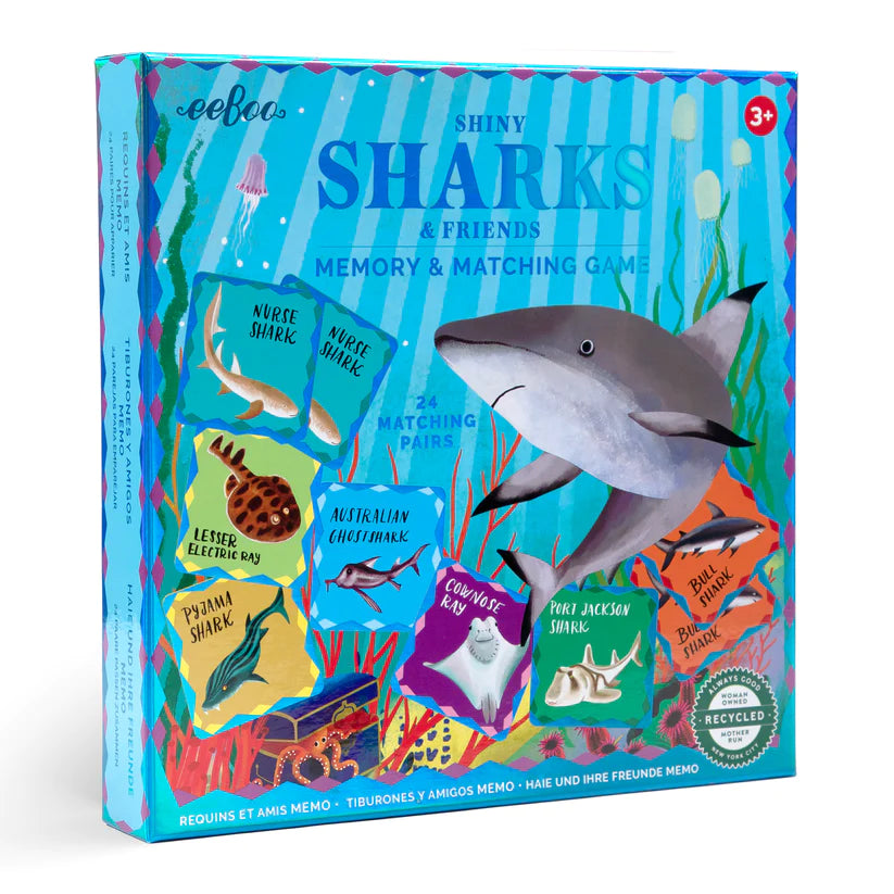 eeboo Shiny Sharks Memory & Matching Game