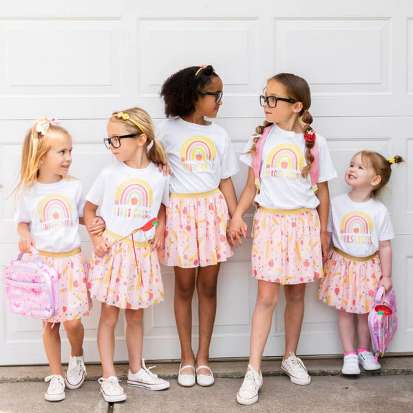 Sweet Winks Kindergarten Rainbow Shirt - White