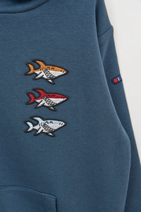 Batela Hooded Sweatshirt with Shark Detail