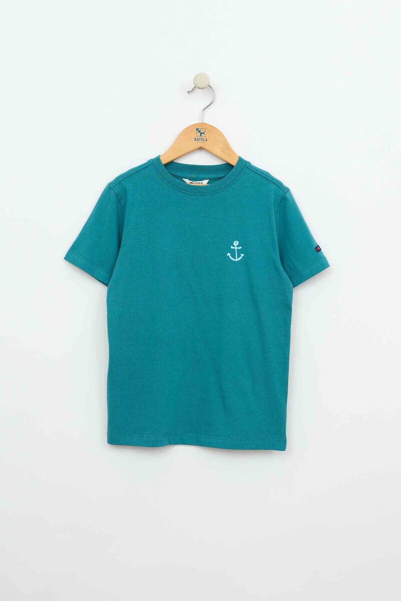 Batela Boys Pirate Mermaid on Back T-Shirt- Teal