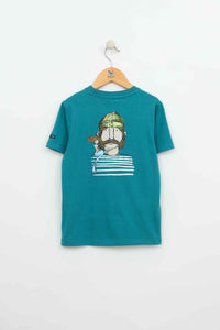 Batela Boys Pirate Mermaid on Back T-Shirt- Teal