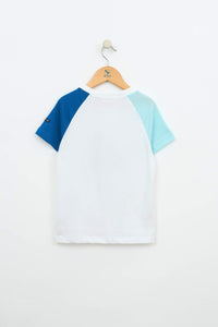 Batela Bicolor Raglan Surfboard T-Shirt- White