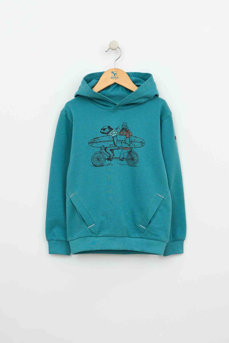 Batela Surfboard Hoodie- Teal