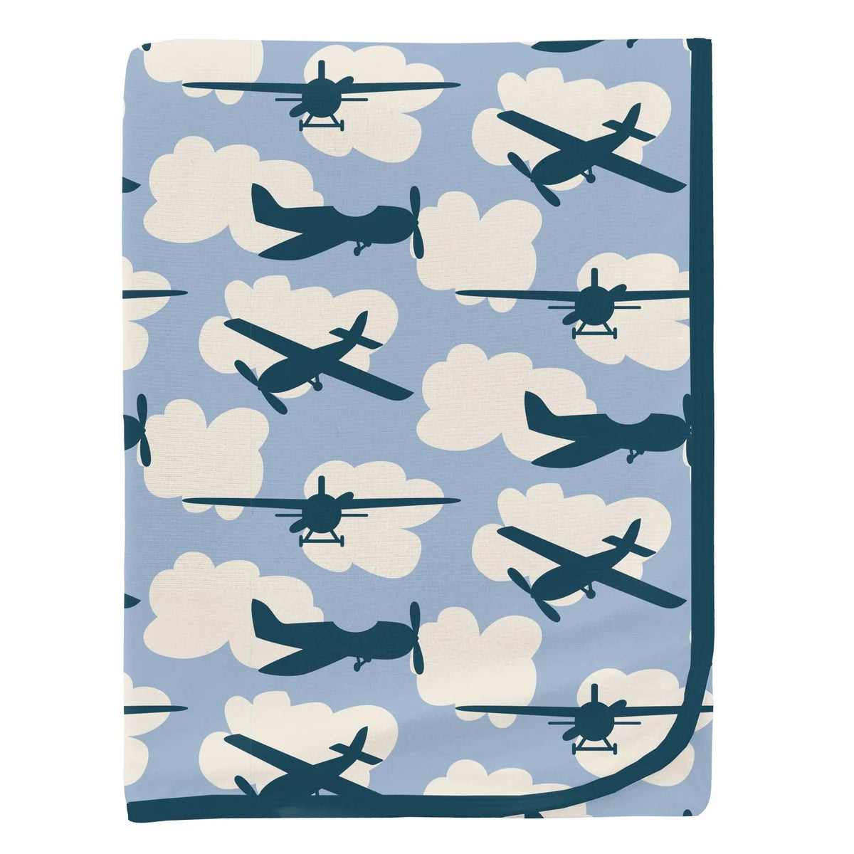 Kickee Pants Print Swaddling Blanket - Pond Airplanes