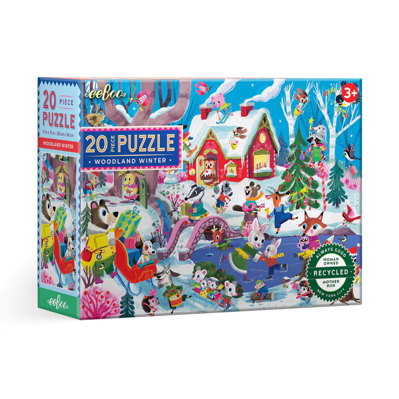 eeboo 20 Piece Puzzle- Woodland Winter