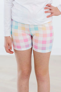 Mila & Rose Pastel Plaid Twirl Shorts