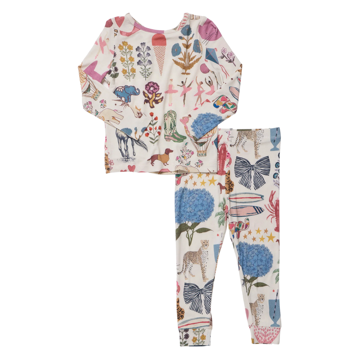 Pink Chicken Kids Bamboo PJ Set- 20 Years of PC White