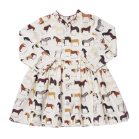 Pink Chicken Girls Autumn Dress- Horse Breeds