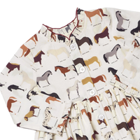 Pink Chicken Girls Autumn Dress- Horse Breeds