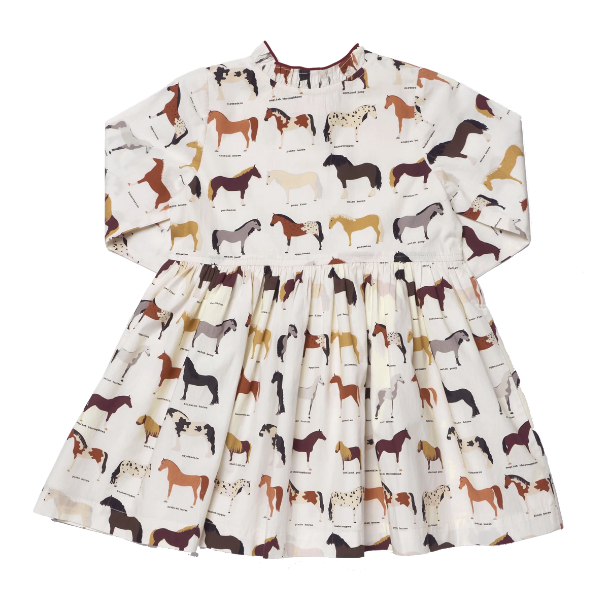 Pink Chicken Girls Autumn Dress- Horse Breeds