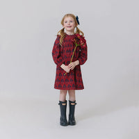 Pink Chicken Girls Jaipur Dress II Red autumn strawflower