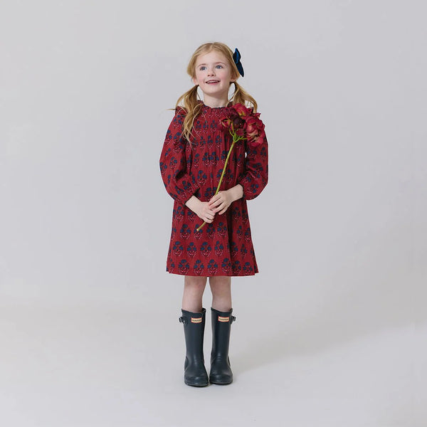 Pink Chicken Girls Jaipur Dress II Red autumn strawflower