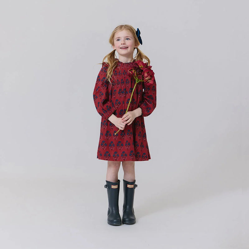 Pink Chicken Girls Jaipur Dress II Red autumn strawflower