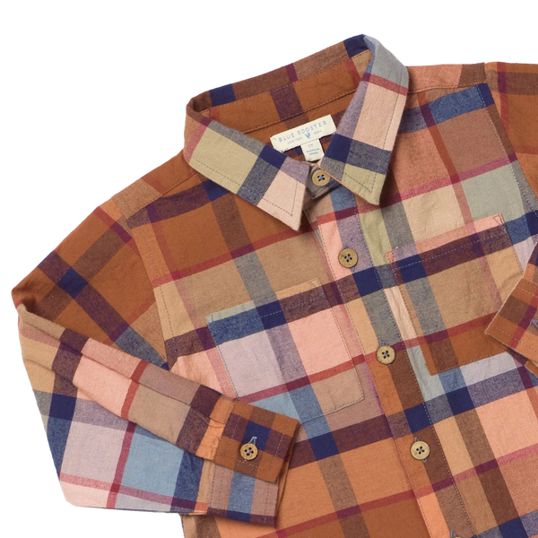 Blue Rooster Boys Long Sleeve Jack Shirt- Hayride Plaid