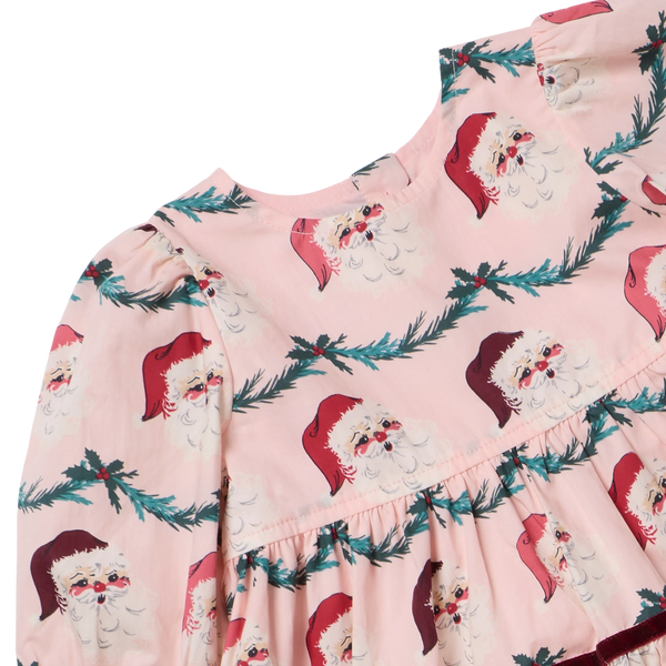 Pink Chicken Girls Maribelle Dress- Santa Garland