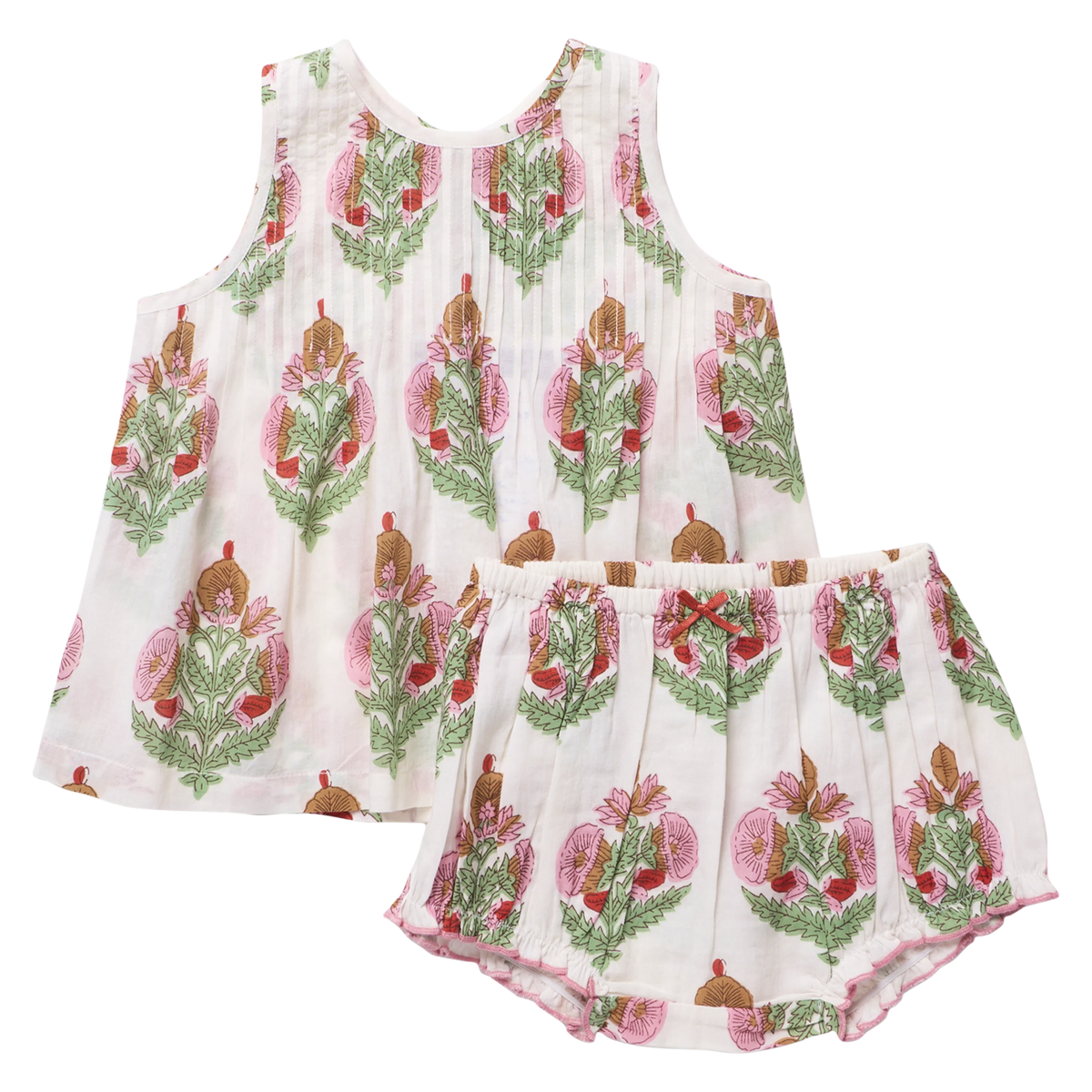Pink Chicken Baby Girls Jaipur 2-PC Set- Pink Bellflower