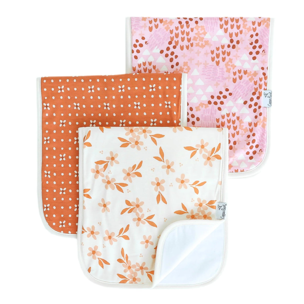 Copper Pearl Premium Burp Cloths- Rue