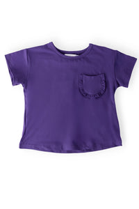 Mila & Rose Purple Ruffle Pocket Tee