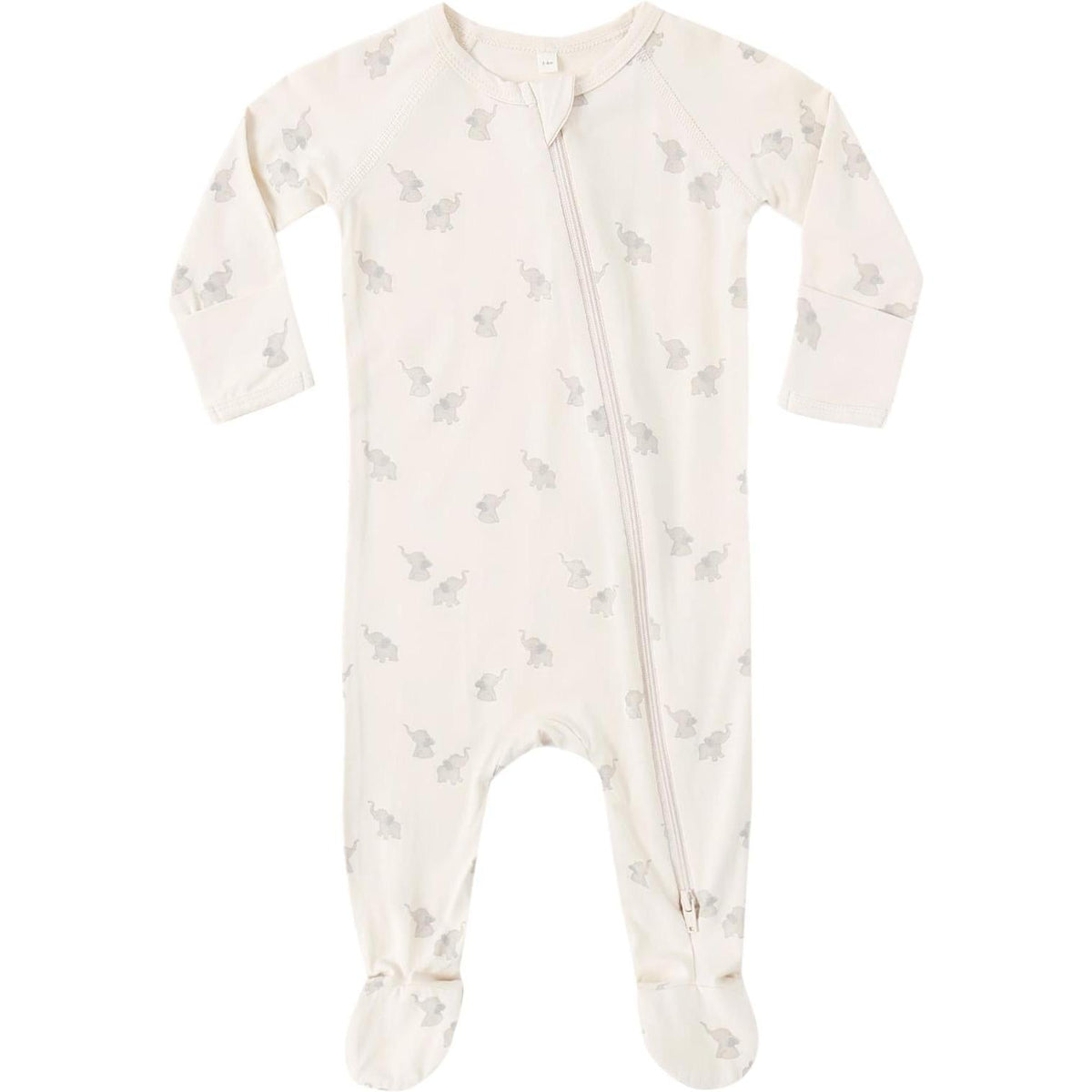 Quincy Mae Bamboo Zip Footie || Elephants