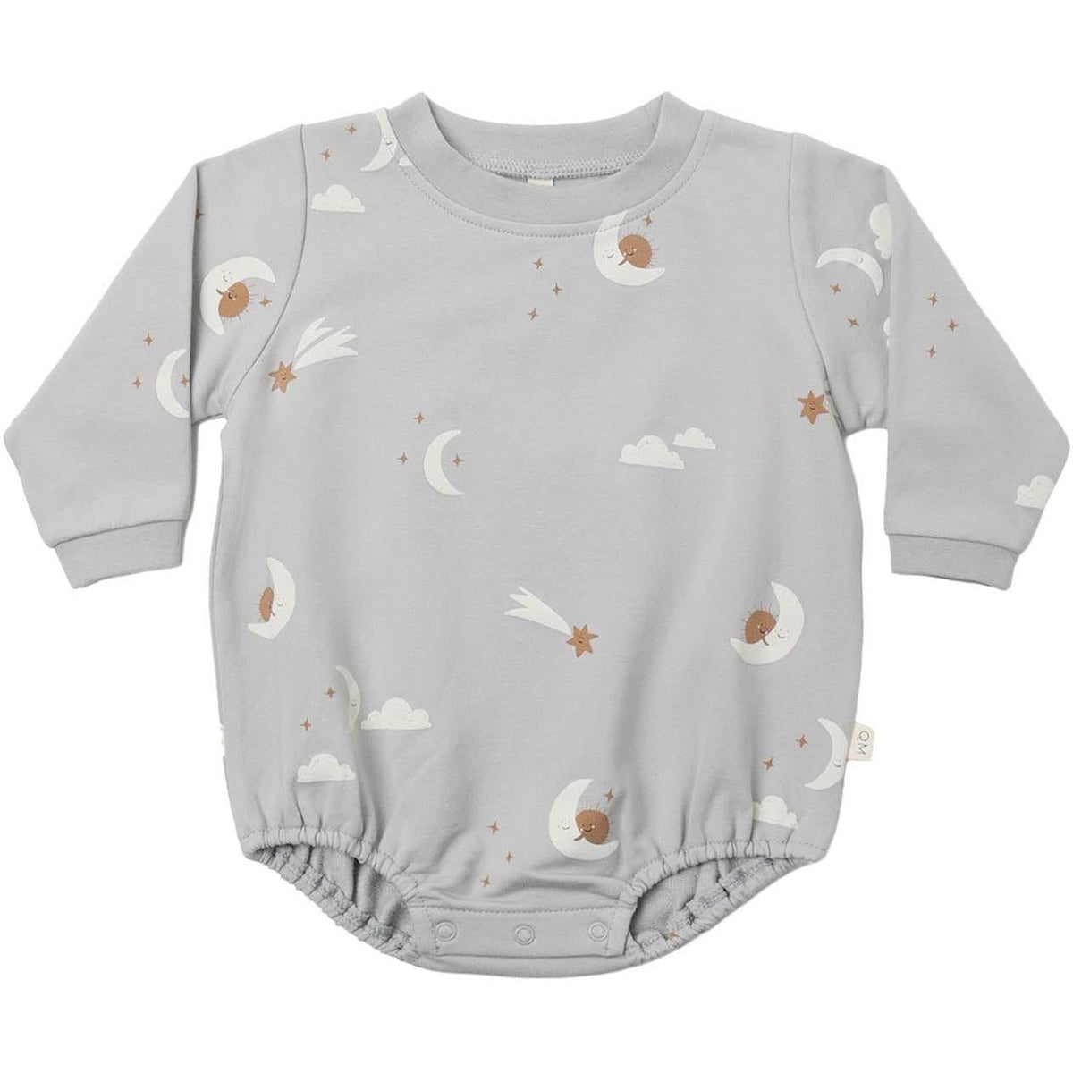 Quincy Mae Crewneck Bubble Romper || Sky Friends