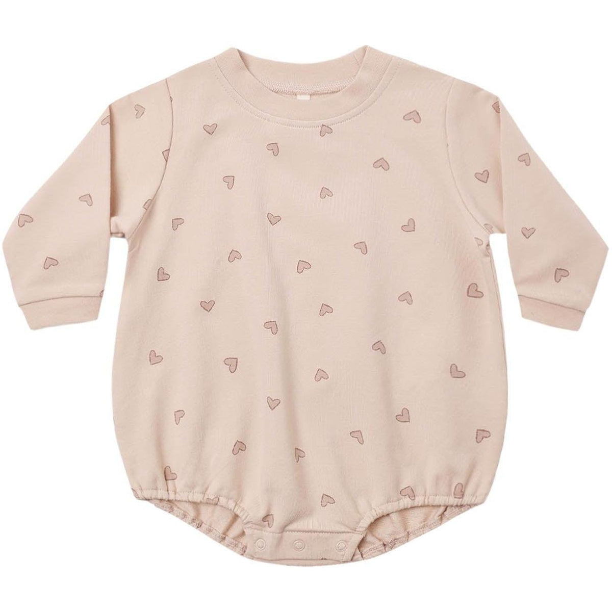 Quincy Mae Crewneck Bubble Romper || Hearts
